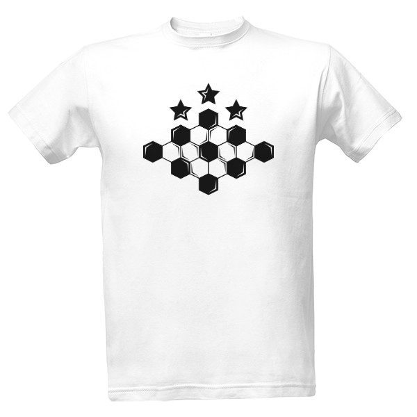 Tričko s potiskem Logo s texturou míče a třemi hvězdami