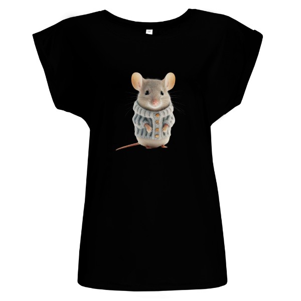 Tričko s potiskem Myška ve svetru