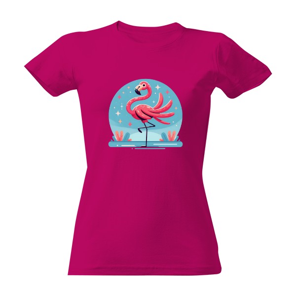 Tričko s potiskem Plameňák